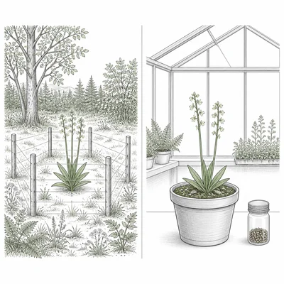 Comparison of protecting a plant in its natural habitat and conserving it in a greenhouse or seed collection.