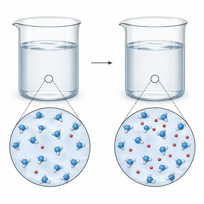 Two seawater samples look similar, but the later sample has more acid-related particles.