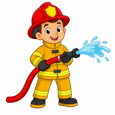 A firefighter wearing safety gear and holding a hose.