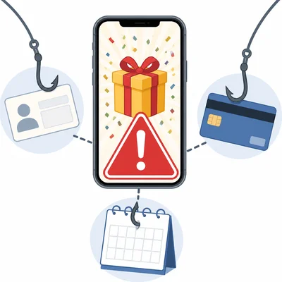 A suspicious prize message tries to collect personal and payment information.