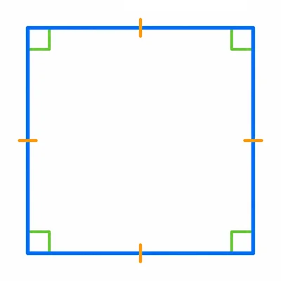 A square with equal sides and right angles.
