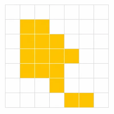 A grid shape covering 15 square units.