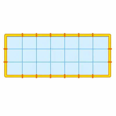 A rectangle with its outside border highlighted to show perimeter.