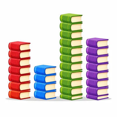 A four-bar book graph showing book counts for four students.
