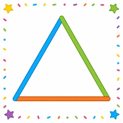 A triangle with its three sides highlighted for perimeter.