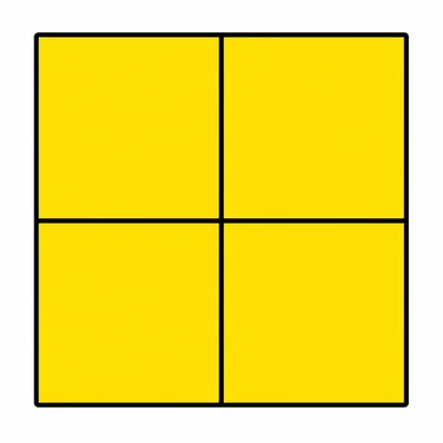 A square divided into 4 equal parts with every part shaded.