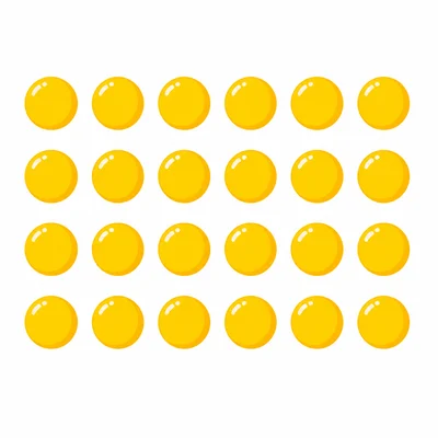 An array of dots arranged in 4 rows with 6 dots in each row.