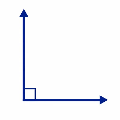 A right angle with a square corner marker.