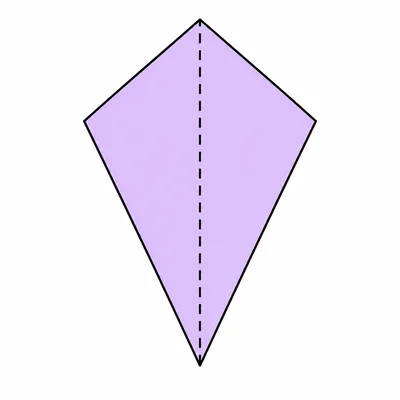 A kite shape with one vertical line of symmetry.