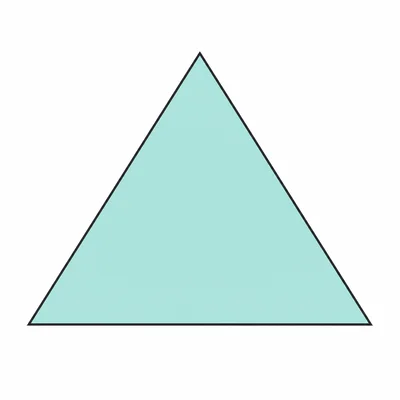 An isosceles triangle with two equal sides.