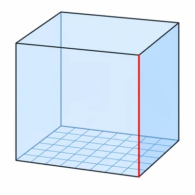 A rectangular prism with its height edge highlighted.
