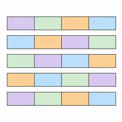 Five whole bars each divided into fourths.