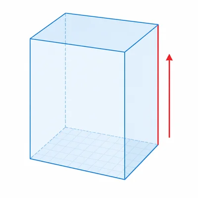 A rectangular prism with its height emphasized.