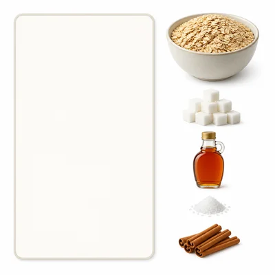 Ingredients shown in different amounts, with oats as the largest amount.