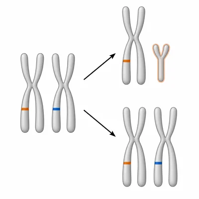 Diagram of X-linked recessive inheritance showing that a male with one recessive-marked X chromosome is affected, while a female with one recessive-marked X is typically a carrier.