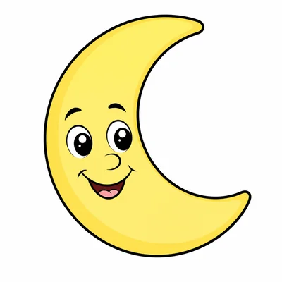 A friendly crescent moon.