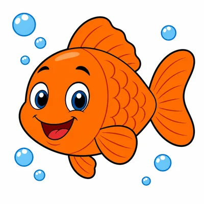 A smiling cartoon fish.