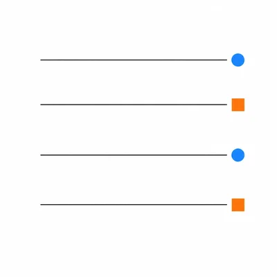 Four poem lines with matching end markers showing an alternating rhyme pattern.