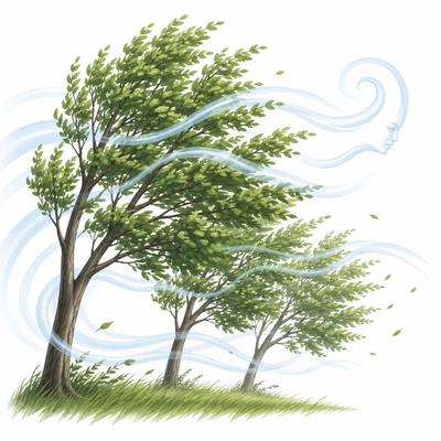 Soft wind moves through trees, suggesting a whispering sound.