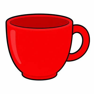 A red cup with a handle