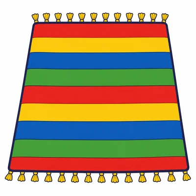 A colorful striped rug