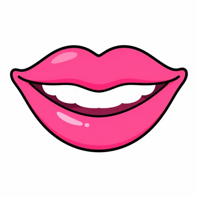 Pink lips in a smile