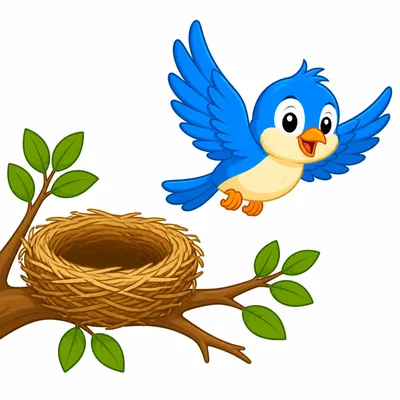 A bird flies out of a nest.