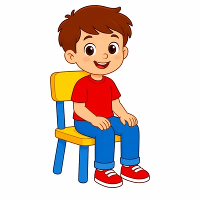 A child sitting on a chair.