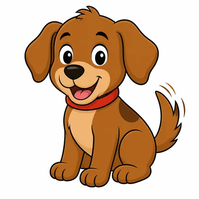 A friendly brown dog sitting.