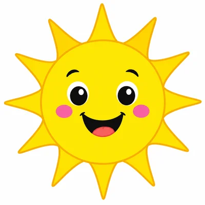 A bright yellow sun with rays.