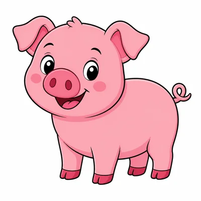 A cute pink pig.