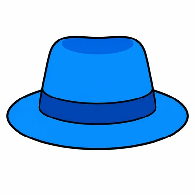 A blue hat with a brim.