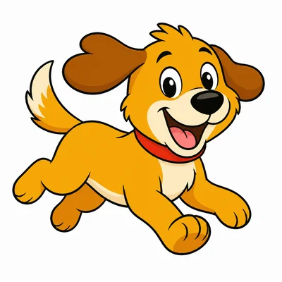 A happy dog running