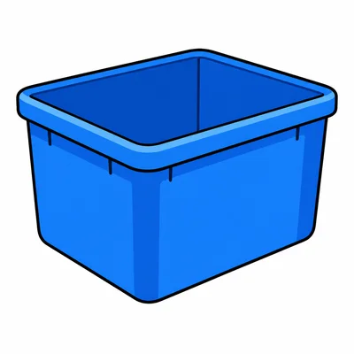 A blue storage bin