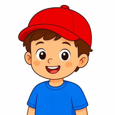 A child wearing a red hat