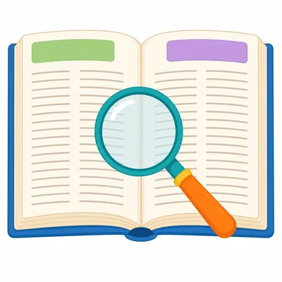 An open dictionary page with highlighted guide word areas at the top.