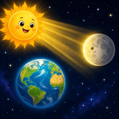 Sunlight shines on the moon, making it look bright.