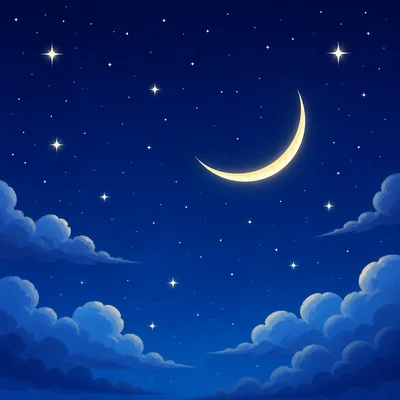 A thin crescent moon looks like a smile.