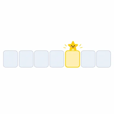 A weekly calendar row with the fifth day highlighted.