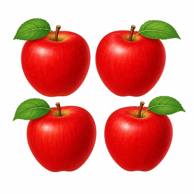 Four red apples.