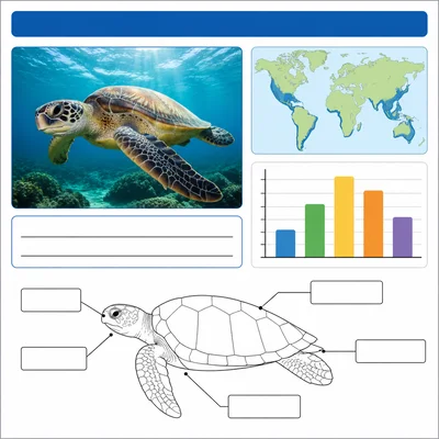 A nonfiction page with multiple features including a picture, caption, map, chart, and diagram.
