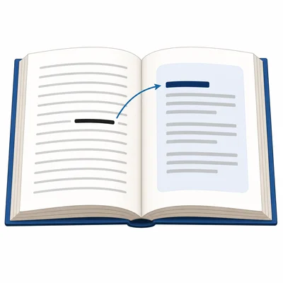 An open book showing a bold word connected to a glossary-style entry.