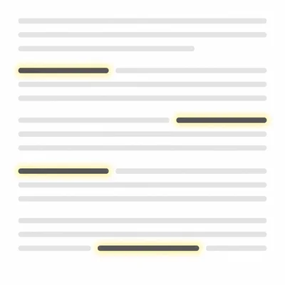 A page with bold word shapes standing out among regular text lines.