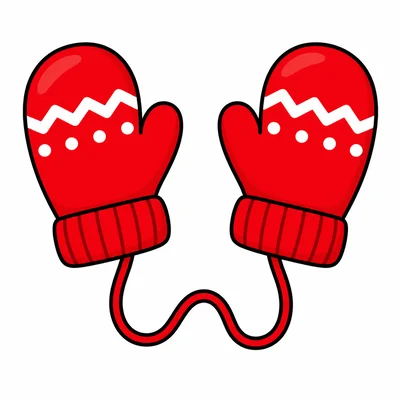 A pair of red mittens.