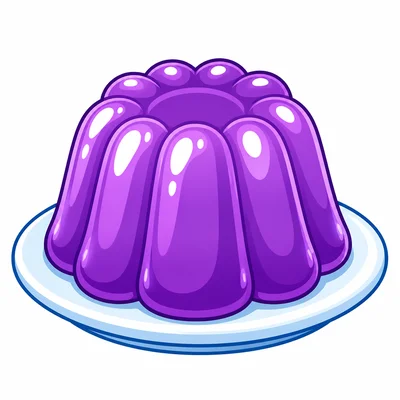 A purple jelly dessert.