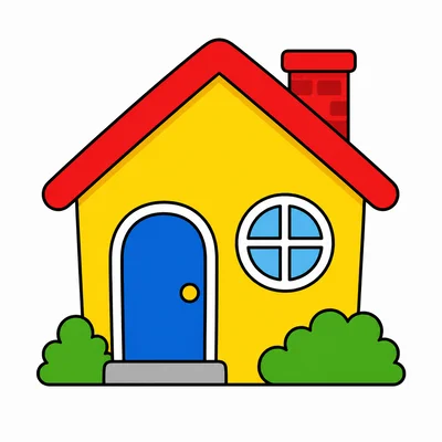 A small colorful house