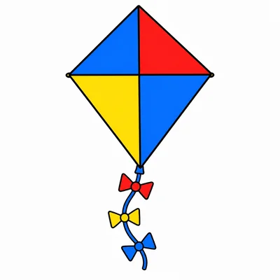 A colorful kite with a tail