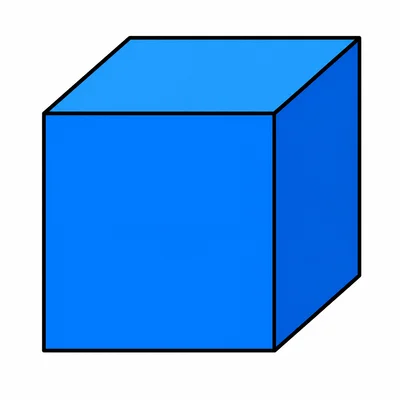 A blue cube