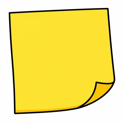 A blank yellow note