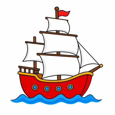 A ship on a wave.